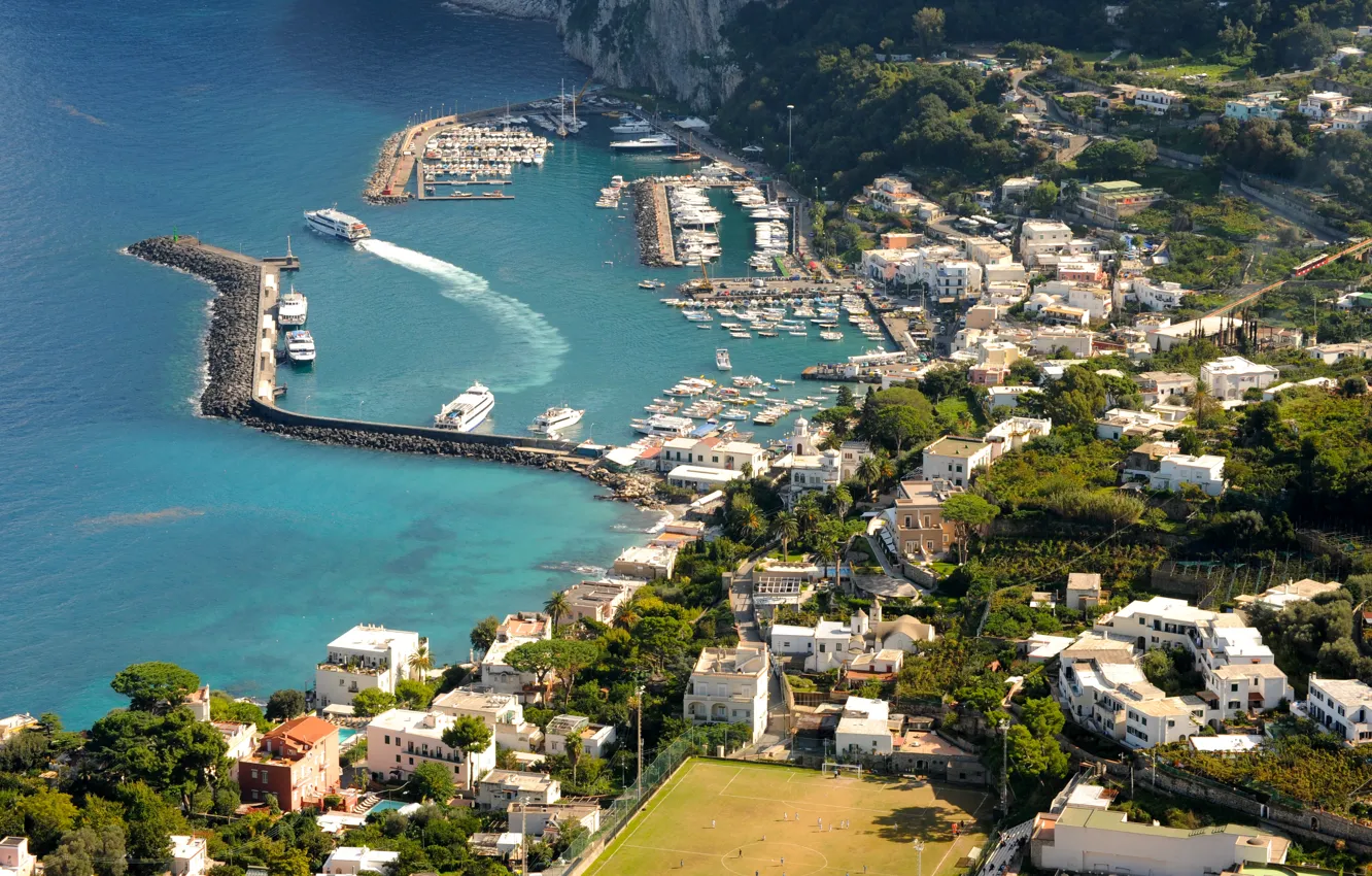 Фото обои город, пристань, Italy, Capri, Капри