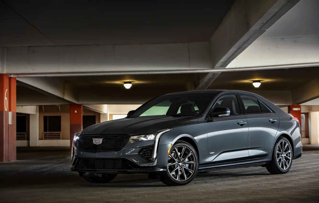 Фото обои Cadillac, гараж, седан, четырёхдверный, 2020, CT4-V