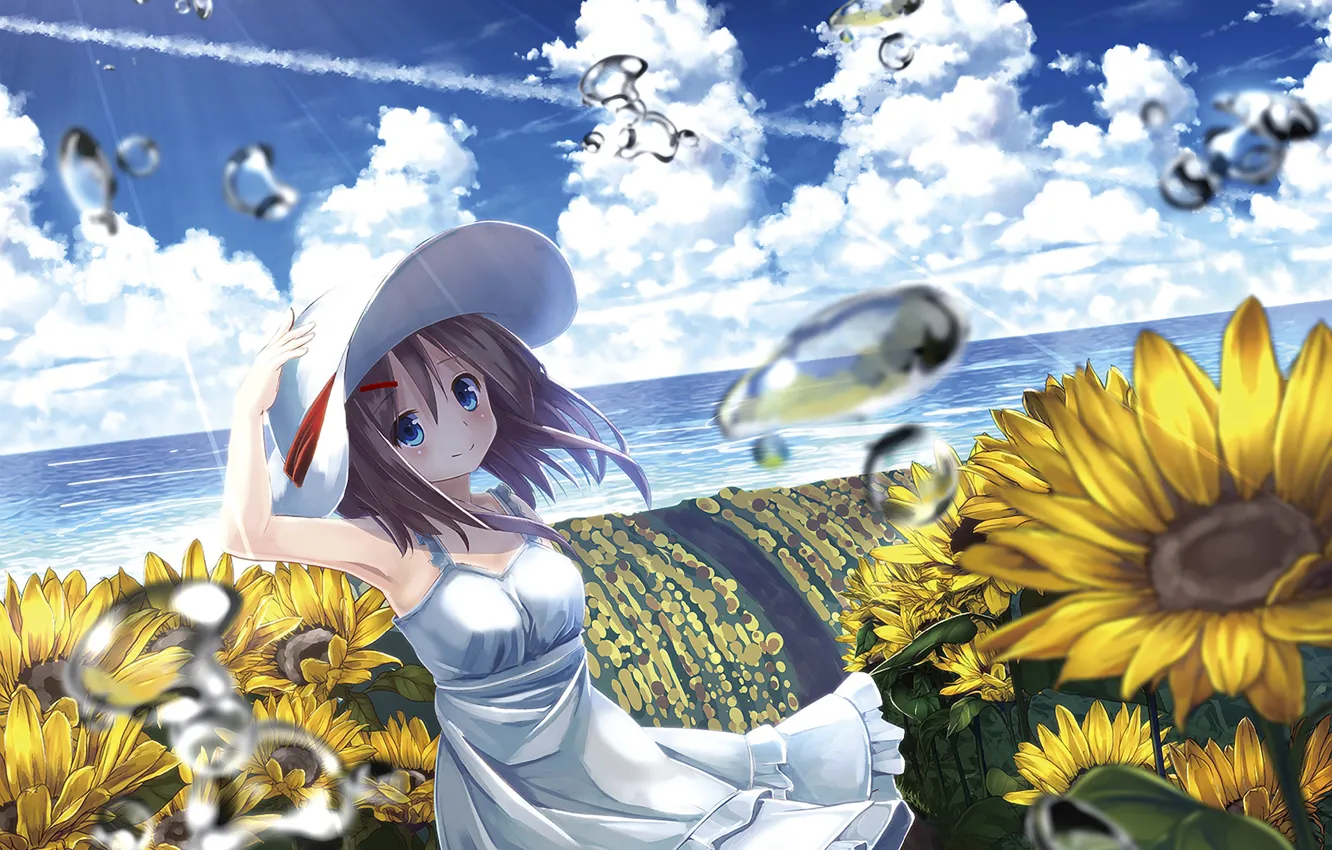 Фото обои лето, небо, природа, шляпа, девочка