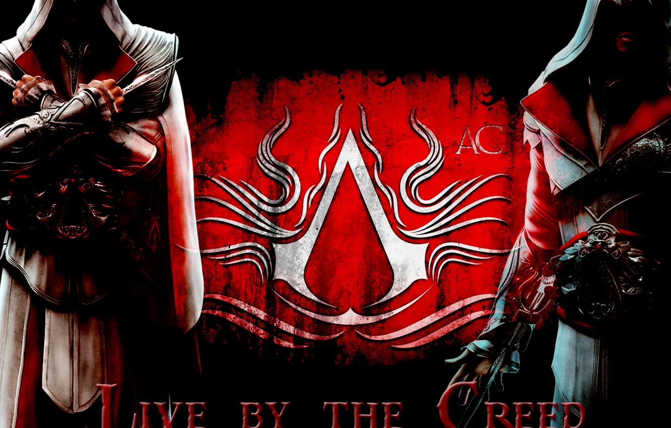 Фото обои эмблема, assassins creed, Эцио