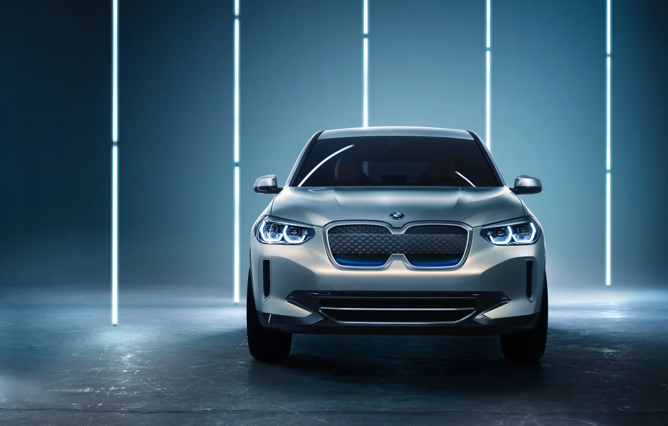 Фото обои Concept, вид спереди, 2018, электрокроссовер, BMW iX3
