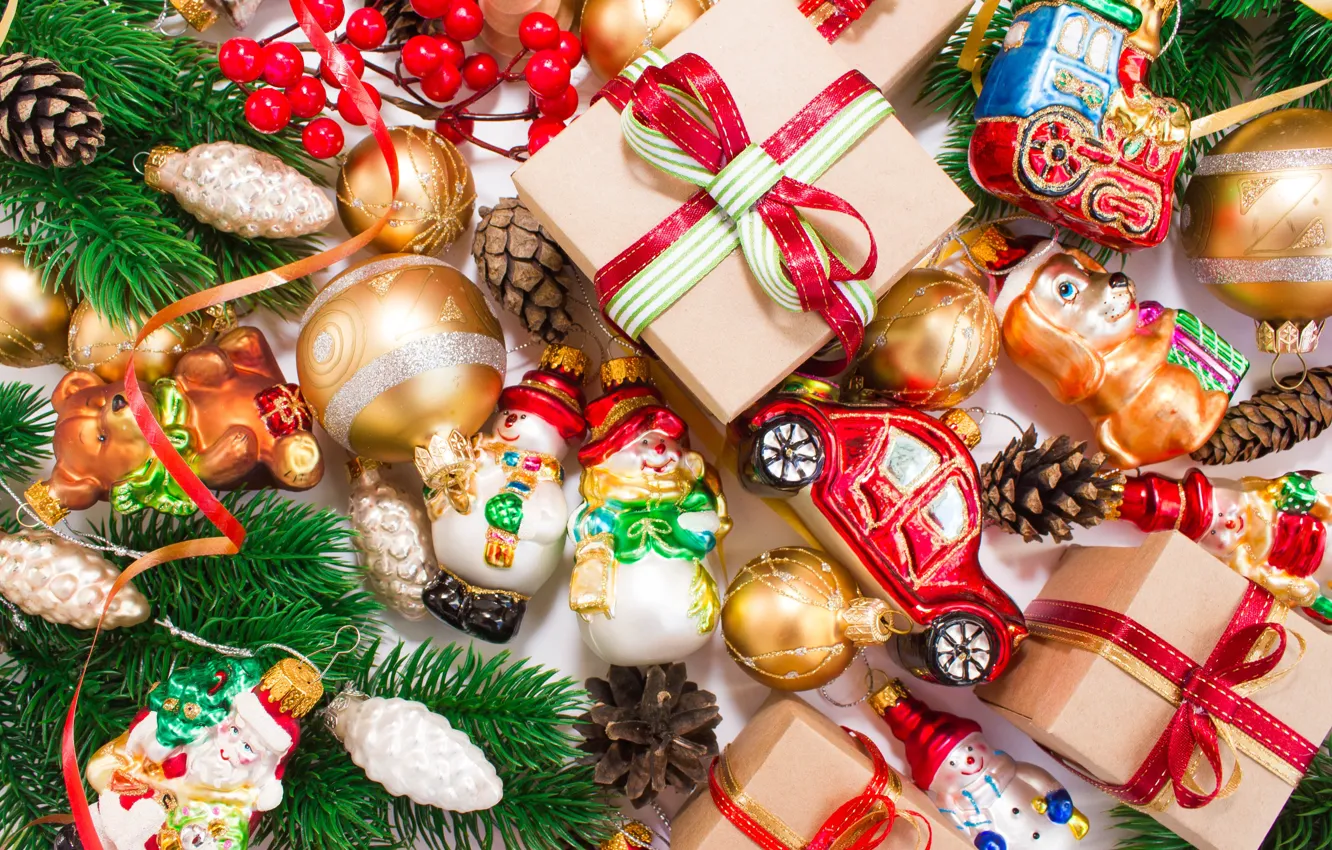 Фото обои украшения, елка, Новый Год, Рождество, подарки, happy, Christmas, New Year