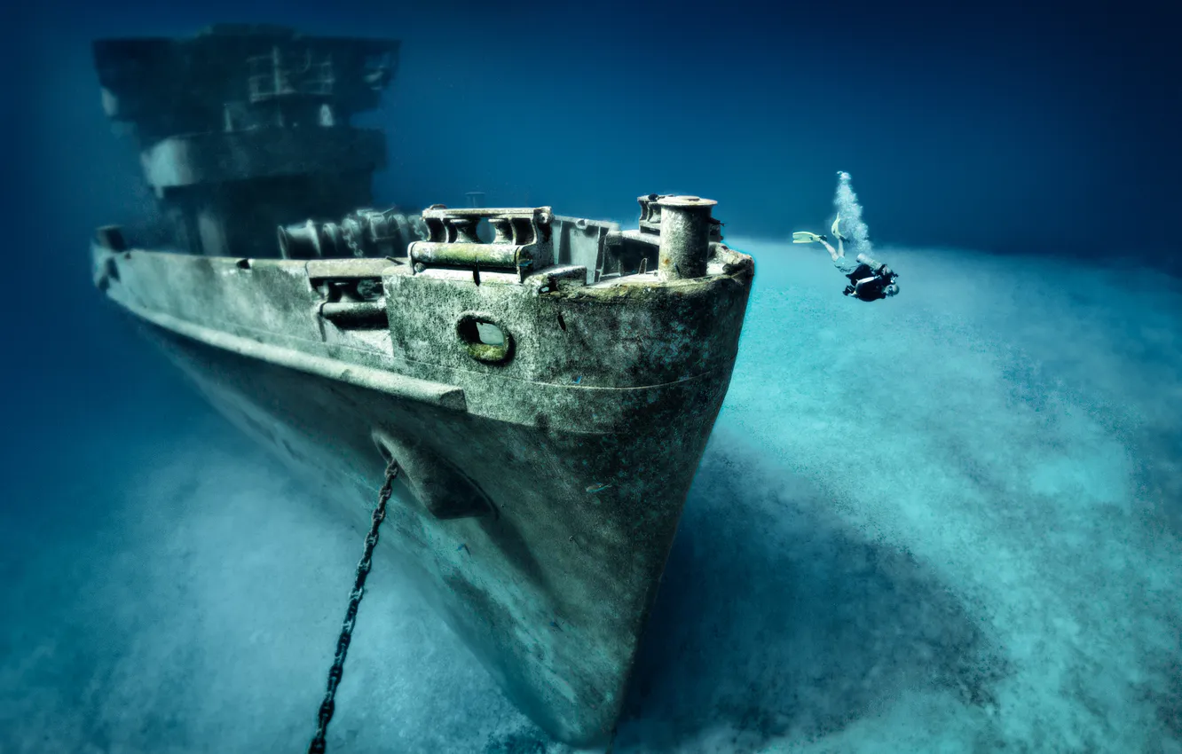 Фото обои вода, аквалангист, дайвинг, морское дно, water, diving, дайвер, Карибское море