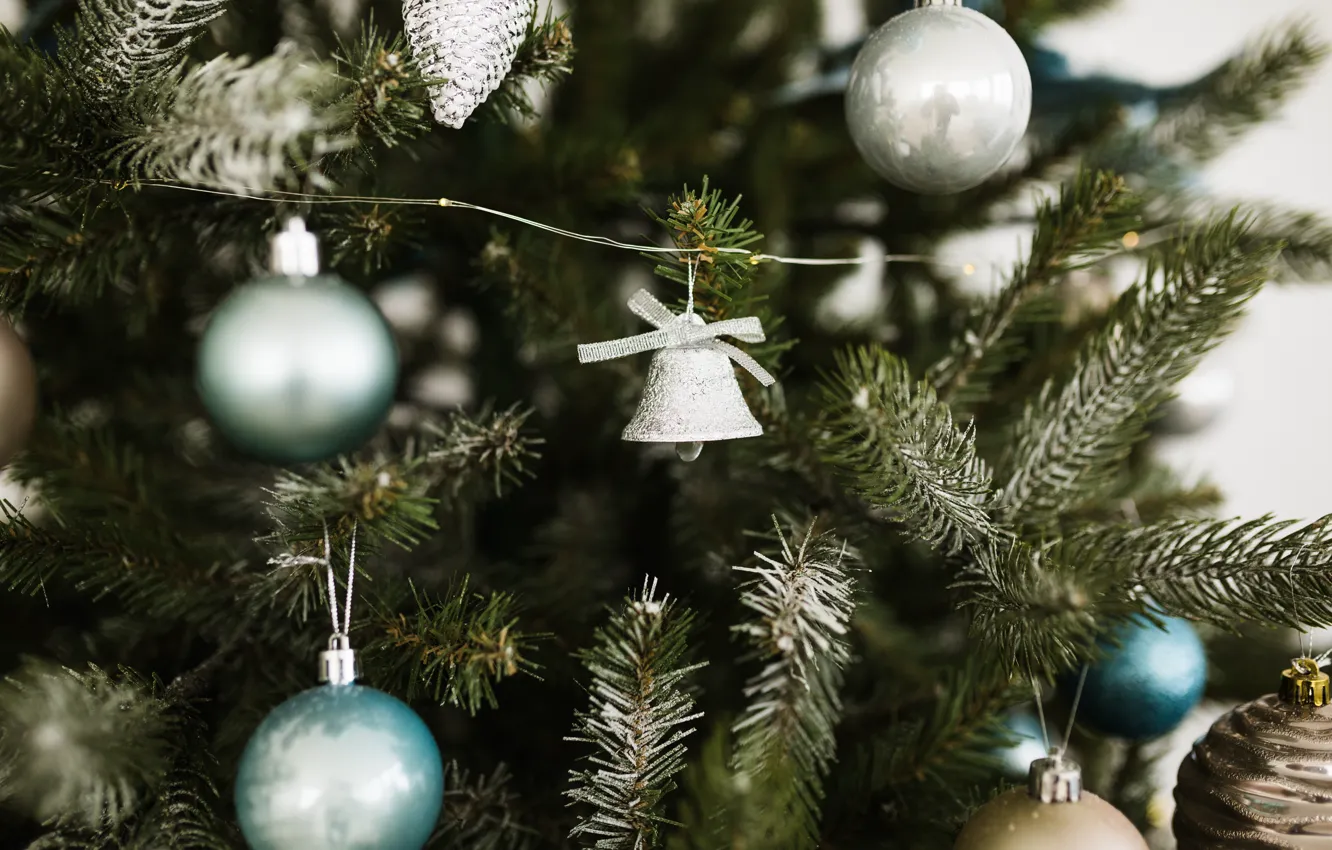 Фото обои украшения, шары, елка, Новый Год, Рождество, Christmas, balls, New Year