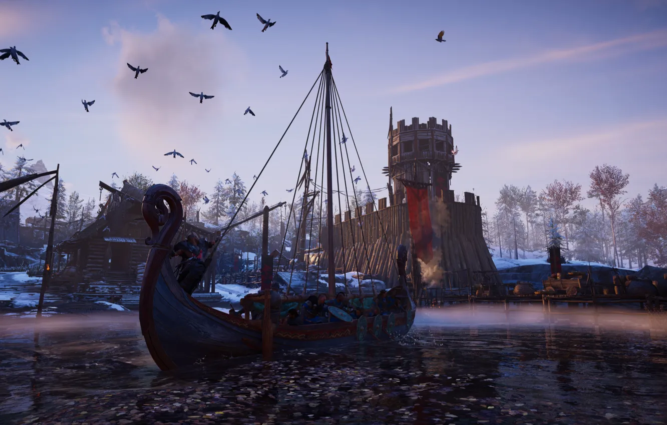 Фото обои Assassin's Creed, викинг, викинги, брутальность, Ubisoft Montreal, ассасины, 2020, Valhalla