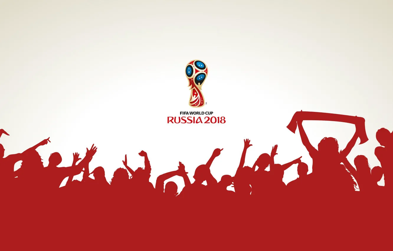 Фото обои Мяч, Спорт, Люди, Лого, Футбол, Силуэт, Логотип, Россия