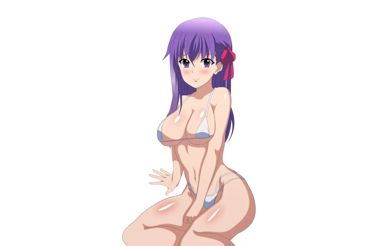 Фото обои girl, sexy, cleavage, long hair, boobs, anime, beautiful, pretty