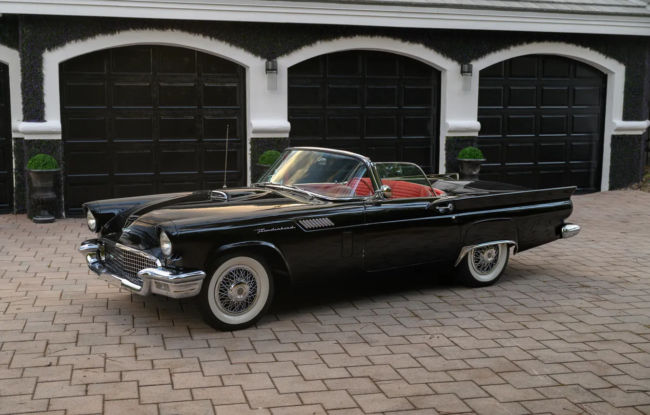 Фото обои Ford, Форд, 1957, ретро автомобили, Thunderbird, retro cars, Ford Thunderbird E-Code, E-Code