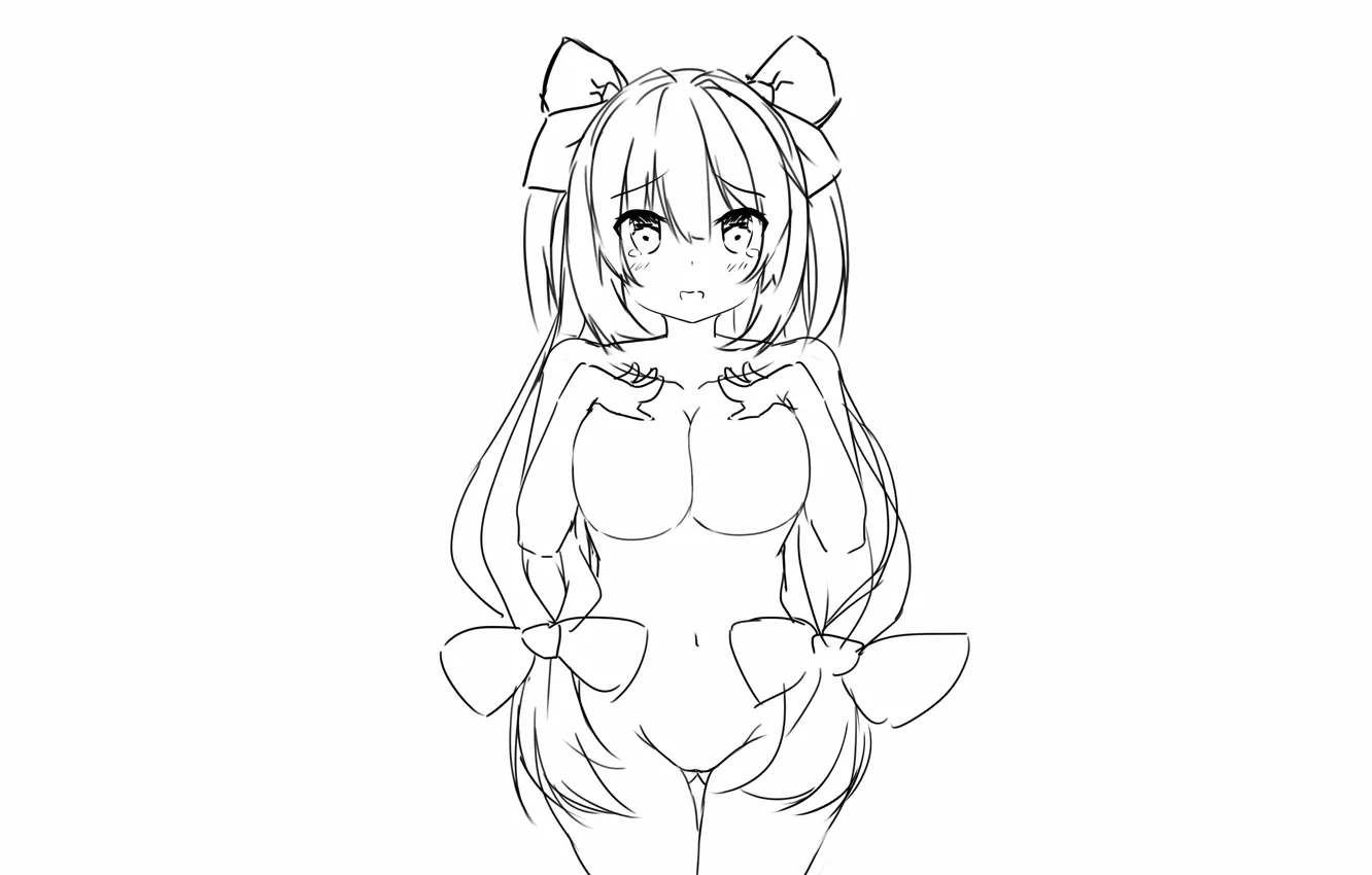 Фото обои girl, sexy, long hair, boobs, anime, beautiful, twintails, pretty