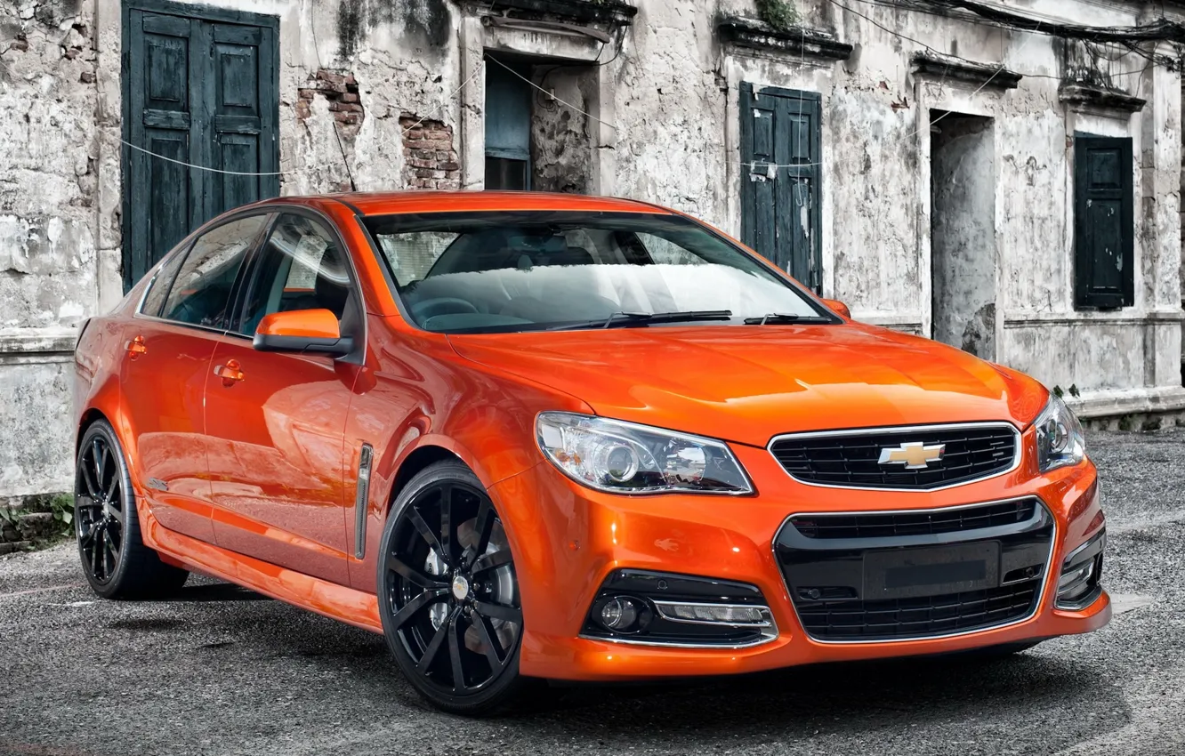 Фото обои Chevrolet, orange, 2014, V-8, Sports Sedan