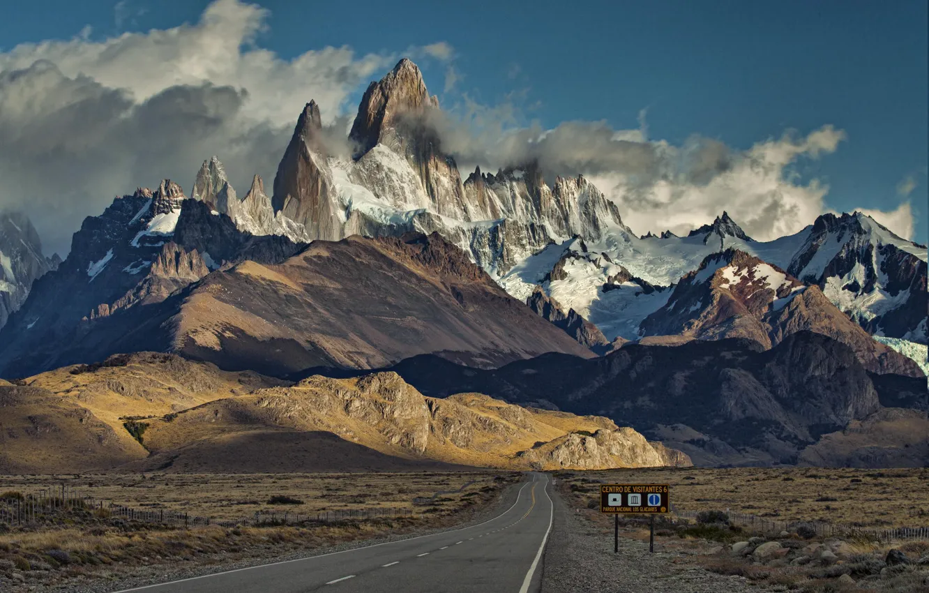 Фото обои небо, пейзаж, горы, утро