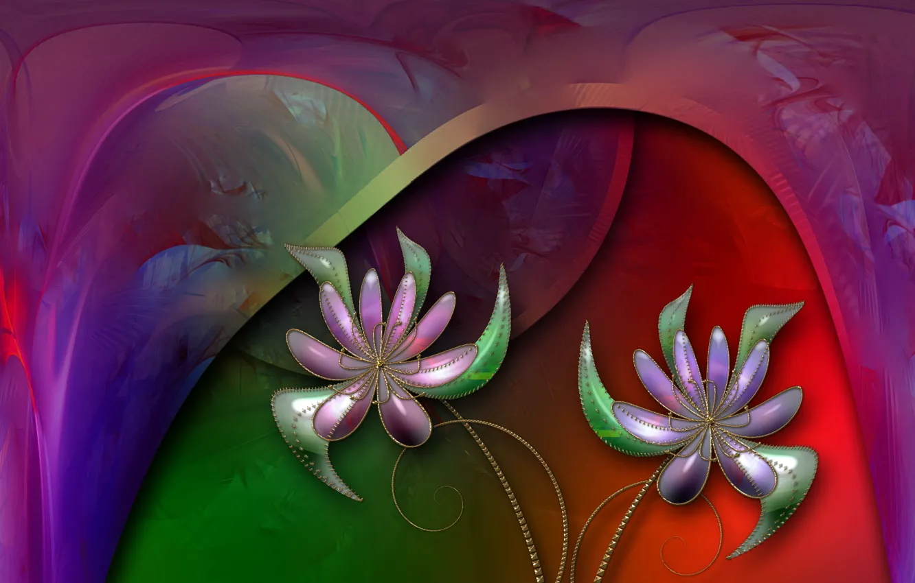 Фото обои цветы, абстракция, цвет, форма
