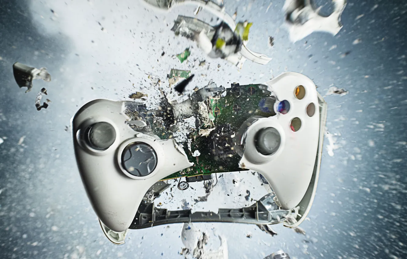 Фото обои взрыв, Джойстик, Xbox
