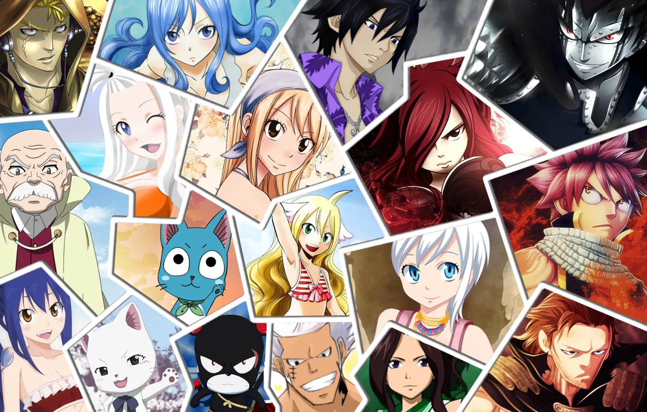 Фото обои Венди, Fairy Tail, Erza Scarlet, Natsu Dragneel, Gray Fullbuster, Wendy Marvell, Нацу Драгнил, Хвост Феи