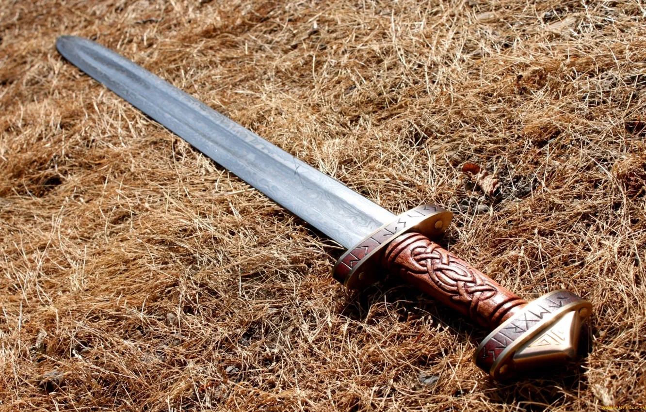 Фото обои меч, руны, скандинавия