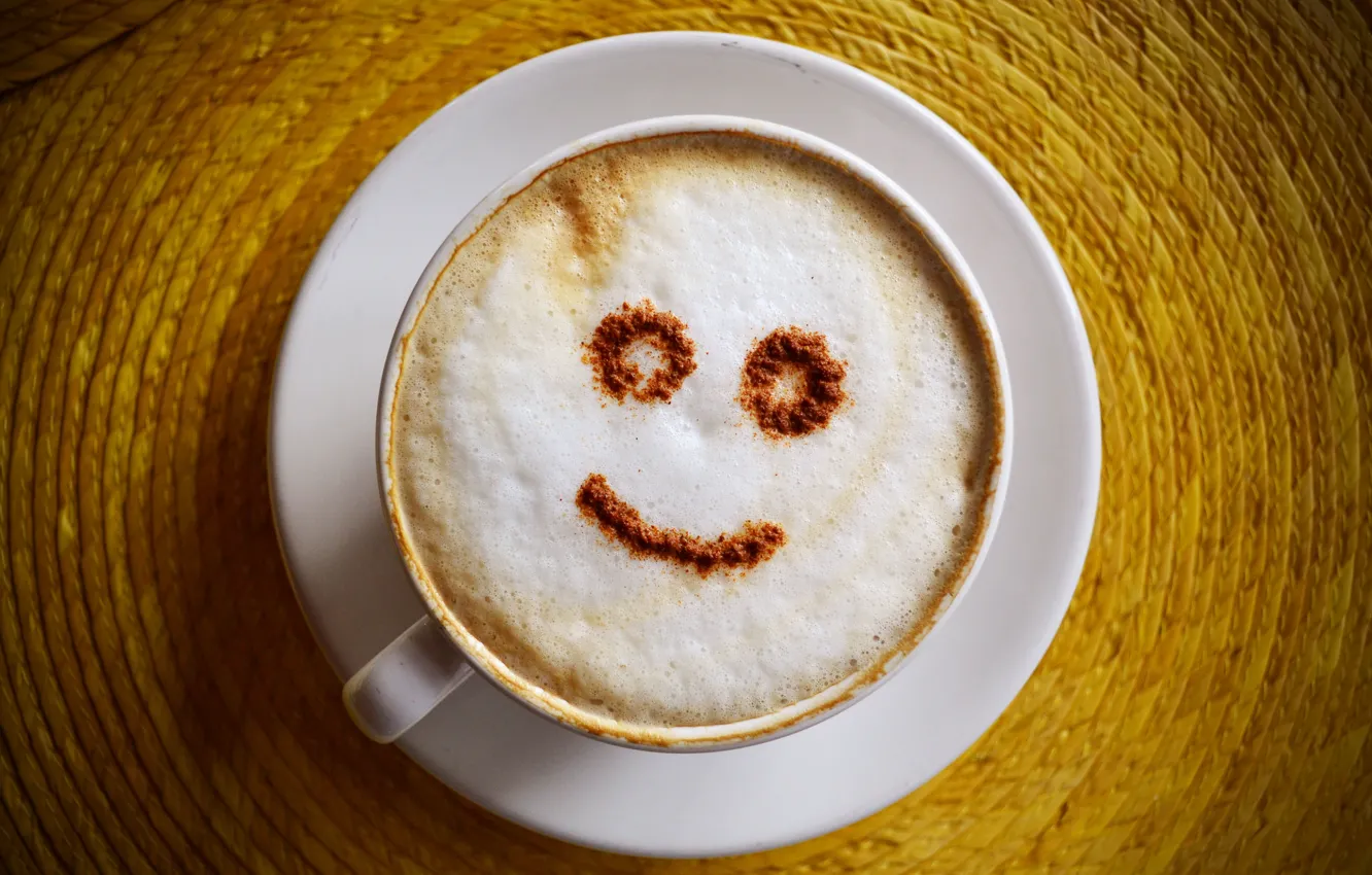 Фото обои улыбка, кофе, шоколад, молоко, чашка, блюдце