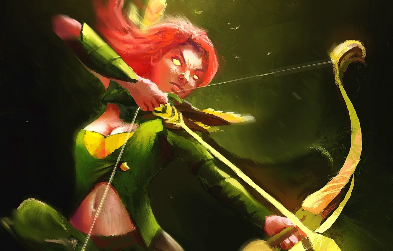 Фото обои девушка, лучница, арт, Dota 2, Windrunner, Windranger, Lyralei, parkurtommo