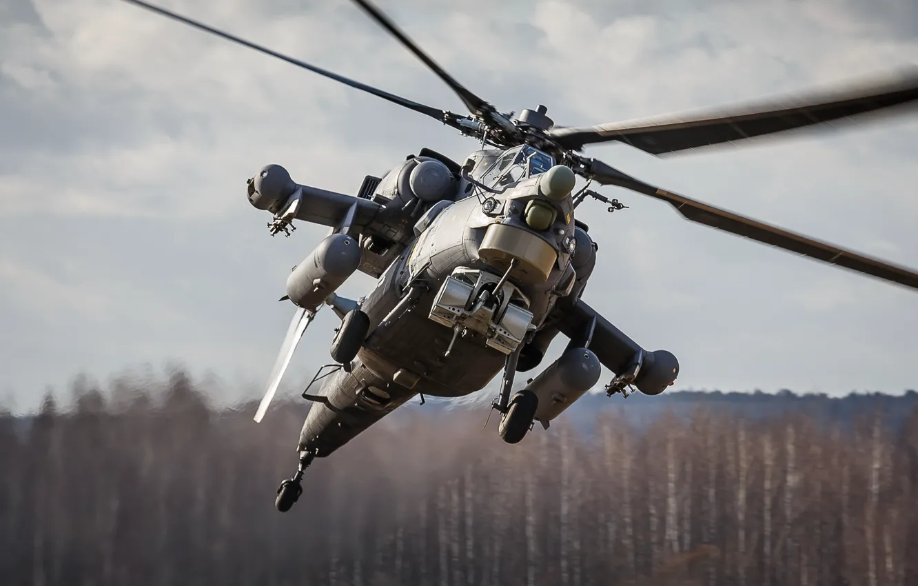 Фото обои полёт, вертолёт, российский, ударный, Mi-28