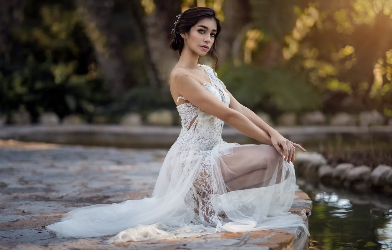 Фото обои взгляд, девушка, платье, Noelia