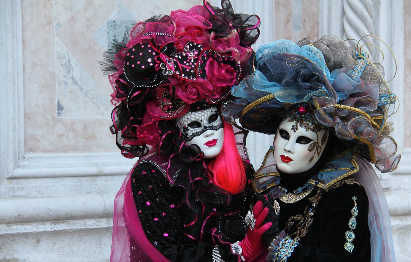 Фото обои карнавал, маски, венеция, костюмы