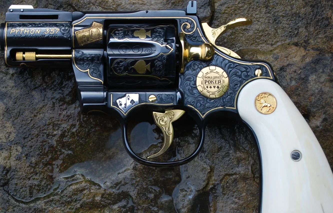 Фото обои оружие, Кастом, gun, weapon, гравировка, custom, Colt, Револьвер