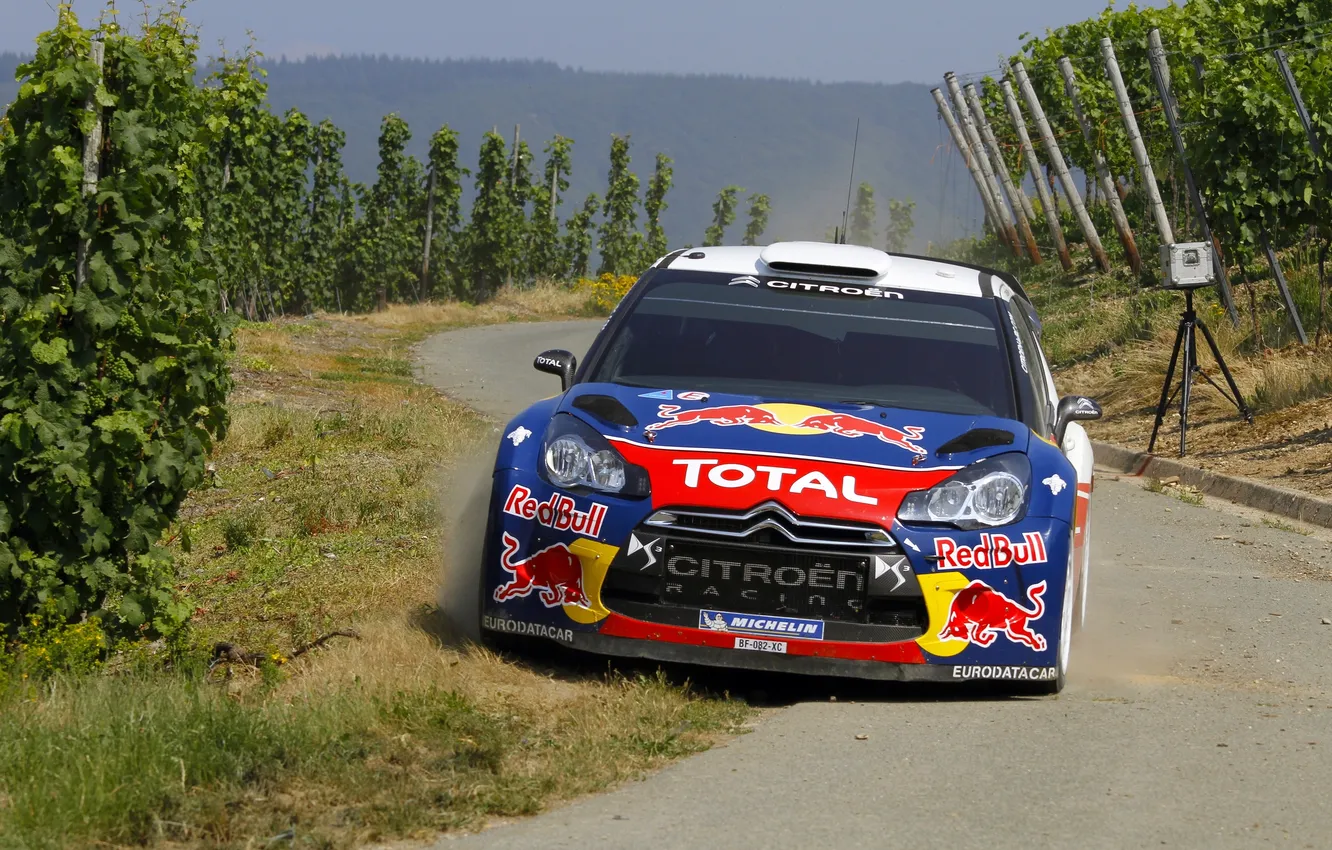 Фото обои Дорога, Ситроен, Citroen, Фары, Car, Red Bull, DS3, WRC