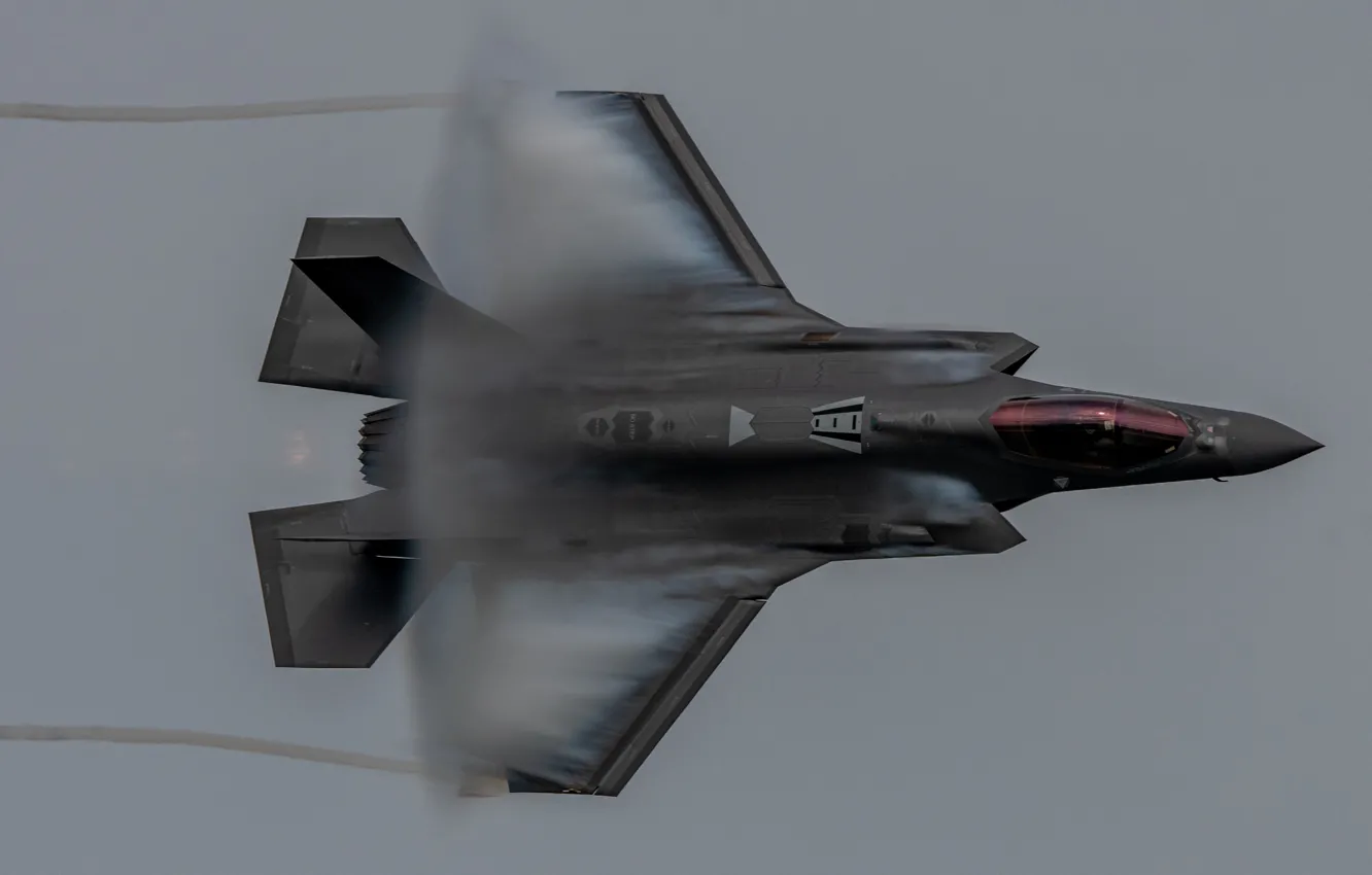 Фото обои ВВС США, истребитель-бомбардировщик, Lightning II, Lockheed Martin, F-35A