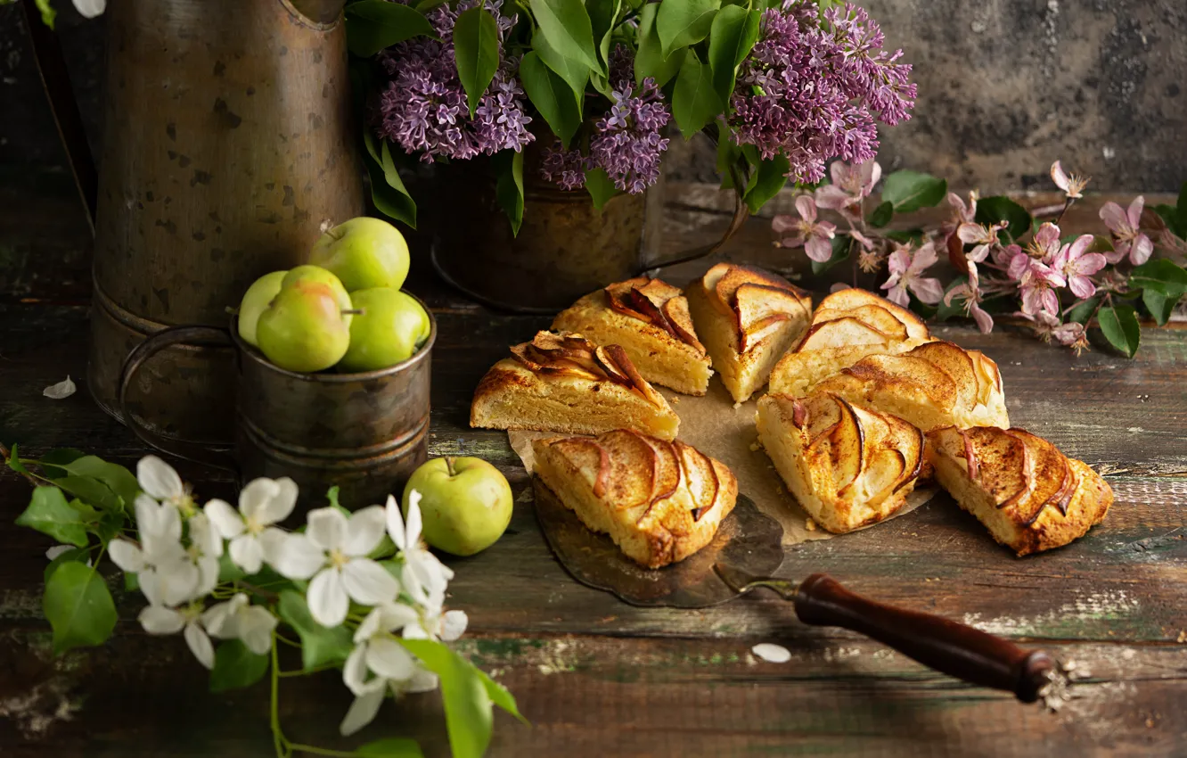 Фото обои пирог, десерт, выпечка, декор, яблочный, Egrigorovich