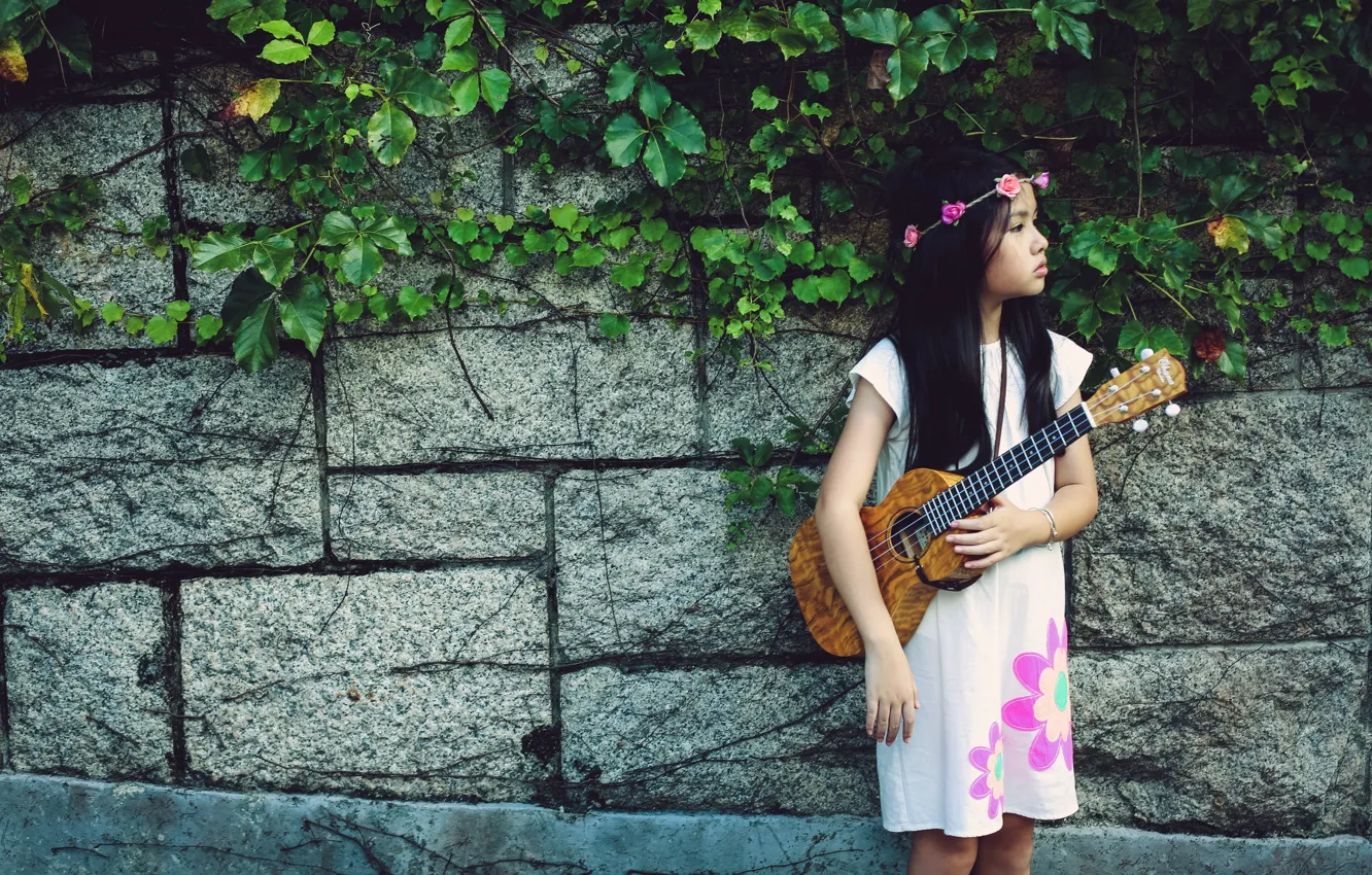 Фото обои музыка, гитара, девочка