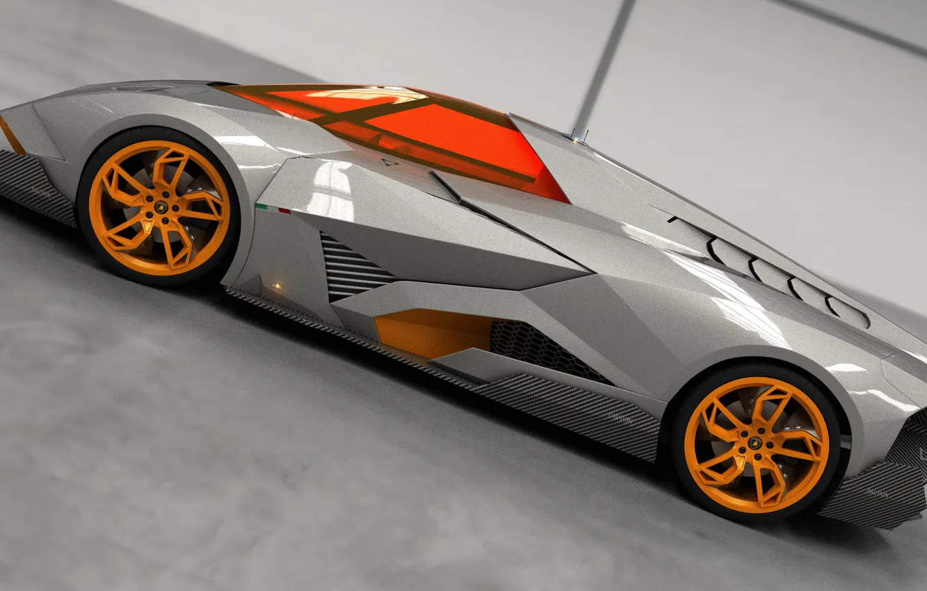 Фото обои Concept, Авто, Lamborghini, Вид, Концепт, Car, Сбоку, 2014