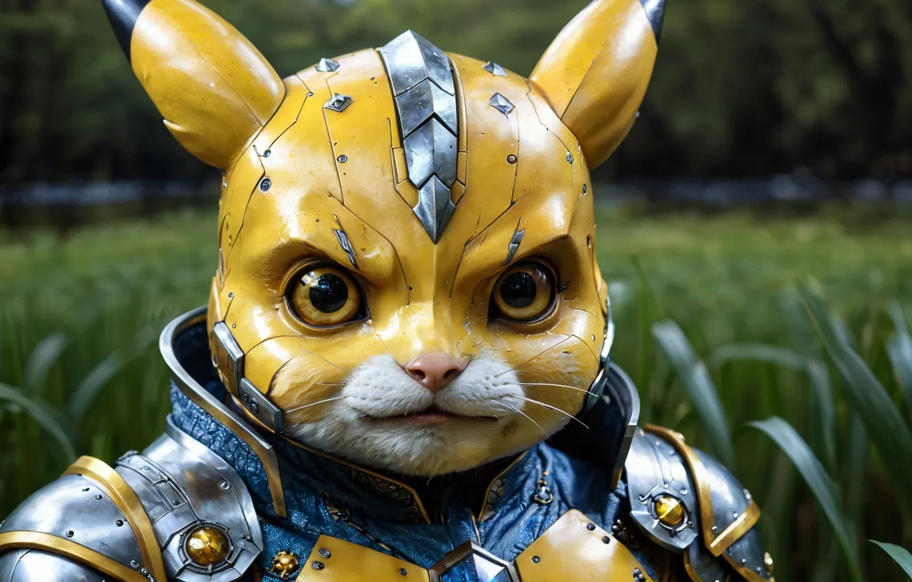 Фото обои робот, аниме, пикачу, киборг