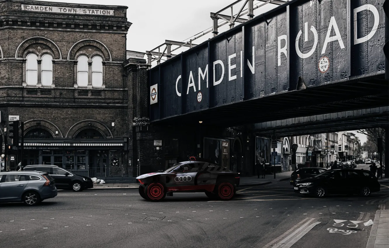 Фото обои Audi, Лондон, Дома, Дорога, London, Автомобили, Camden, Audi RS Q e-tron