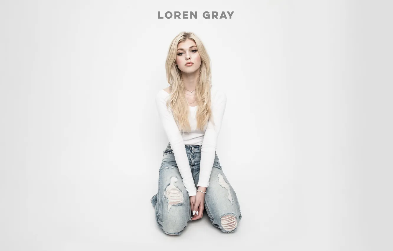 Фото обои white background, American singer, Loren Gray