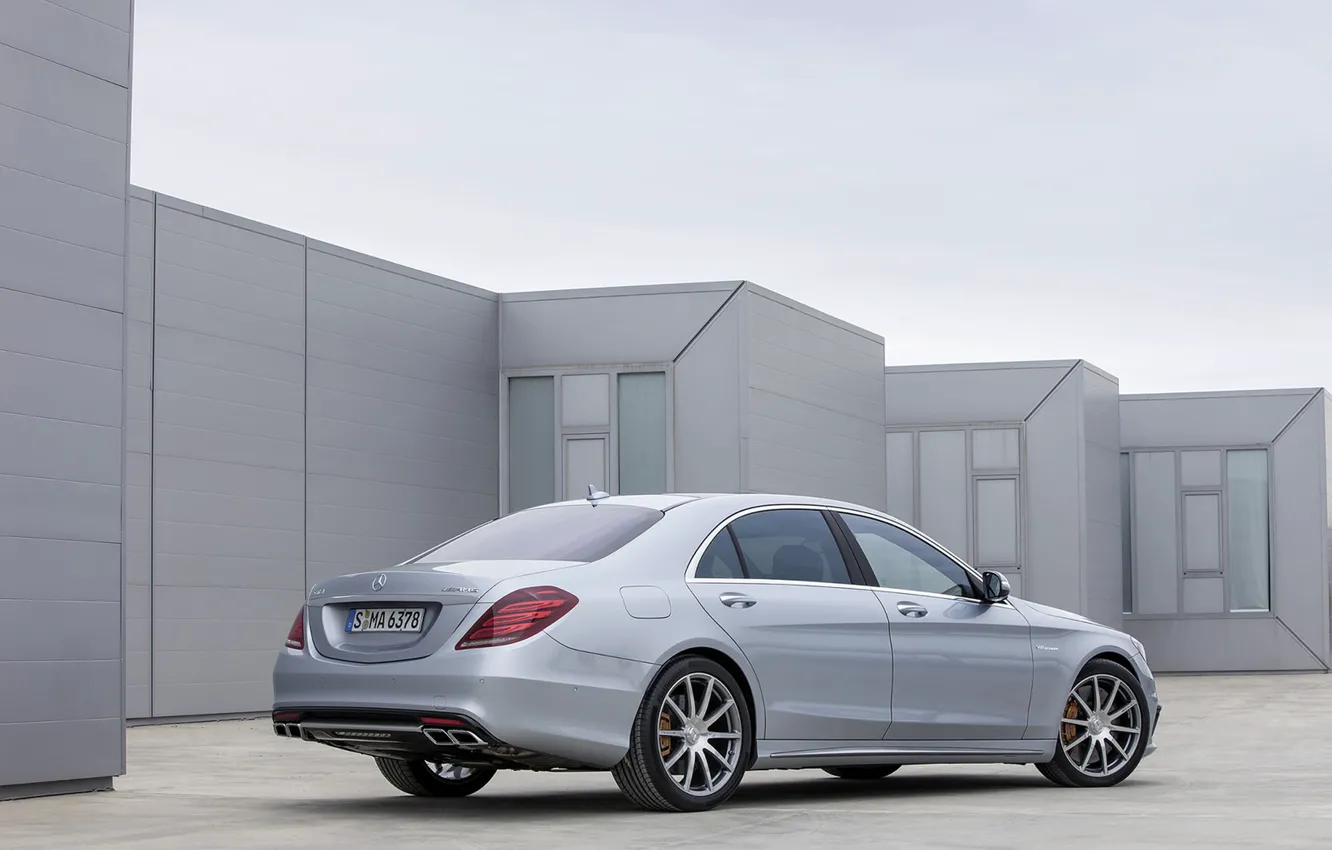 Фото обои серый, Mercedes-Benz, седан, AMG, S 63
