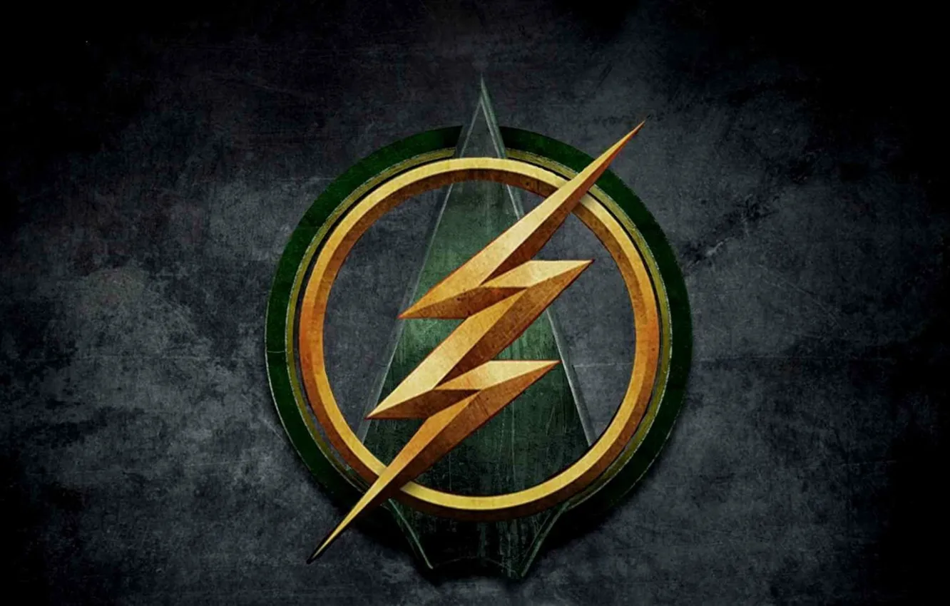Фото обои green, logo, crossover, Arrow, Flash, tv series, Arrow and Flash crossover
