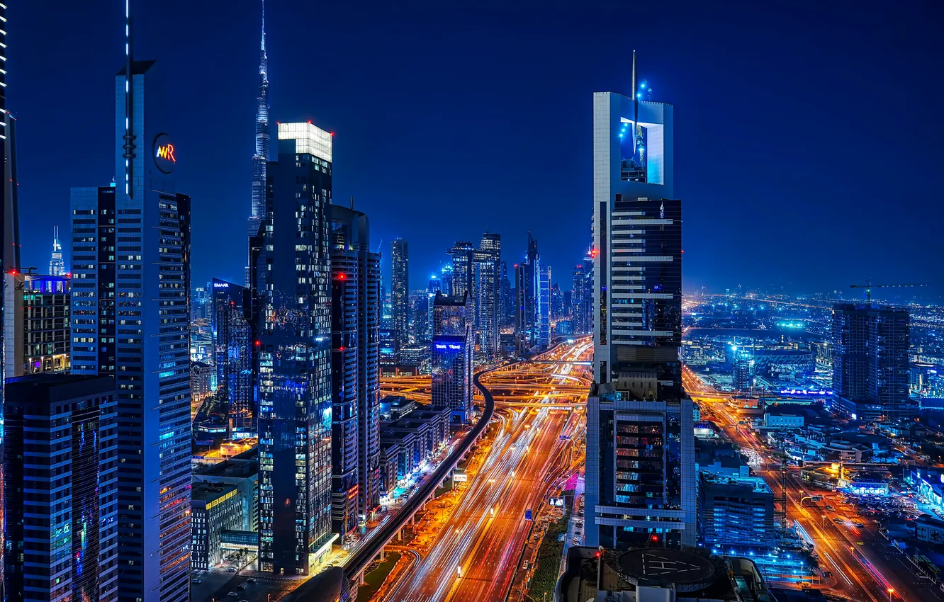 Фото обои Dubai, Sheikh Zayed Road, Skyscrapers