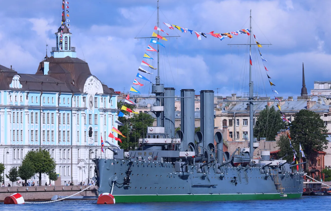 Фото обои Аврора, крейсер, корабль-музей