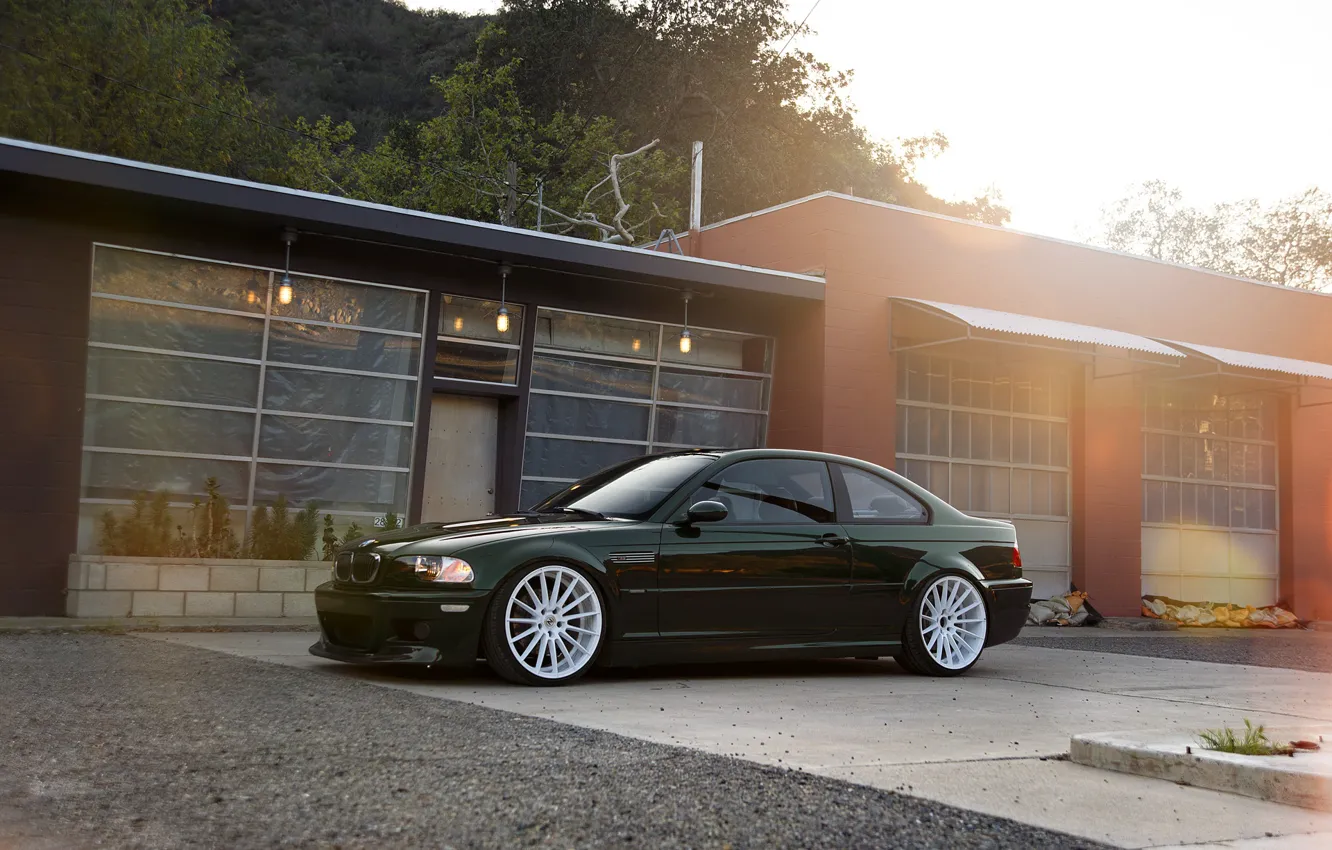 Фото обои E46, Glare, M3, Dark Green