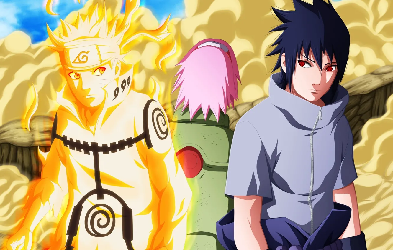Фото обои game, Sasuke, Naruto, Sakura, anime, sharingan, ninja, Uchiha