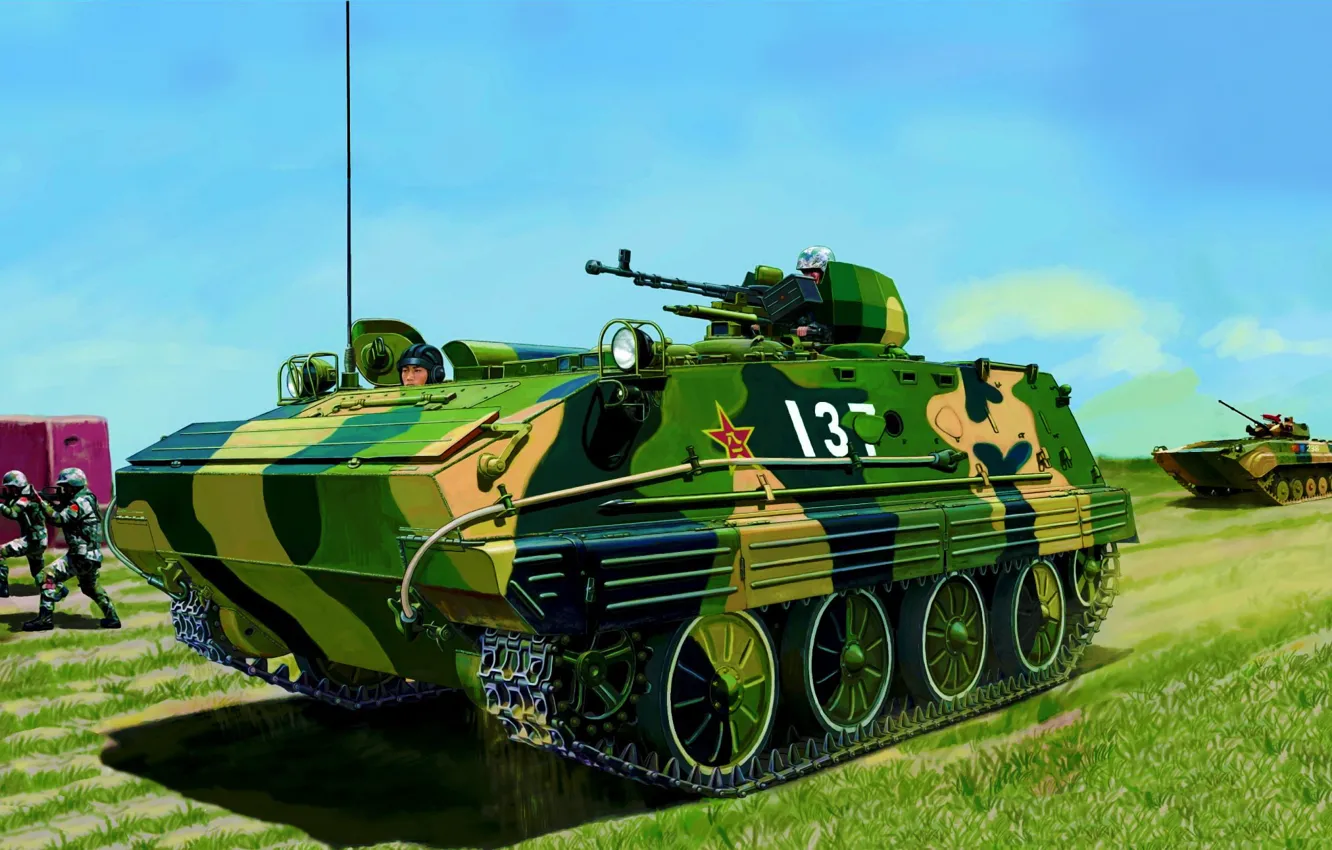 Фото обои art, painting, tank, Chinese Type 63-2