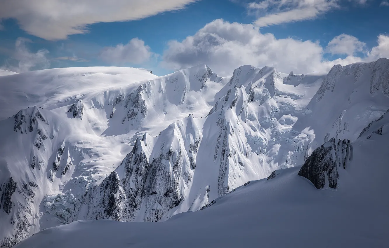 Фото обои снег, горы, Новая Зеландия, New Zealand, Южные Альпы, Southern Alps