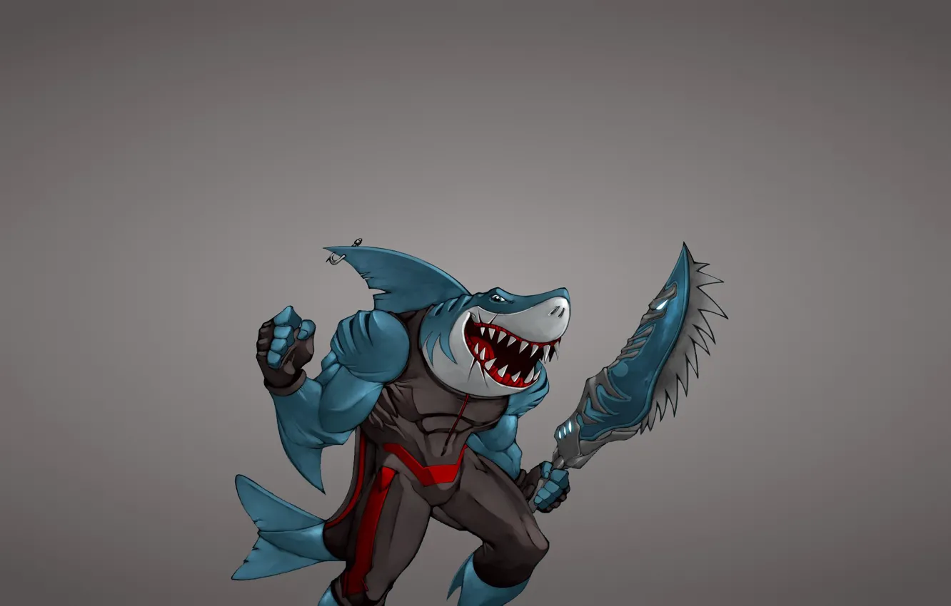 Фото обои оружие, минимализм, рыба, акула, меч, мутант, shark, fish