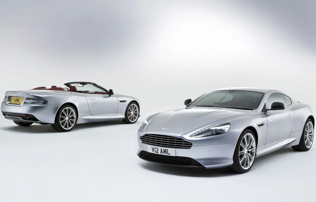 Фото обои Aston Martin, купе, суперкар, DB9, кабриолет, вид сзади, передок, Астон Мартин