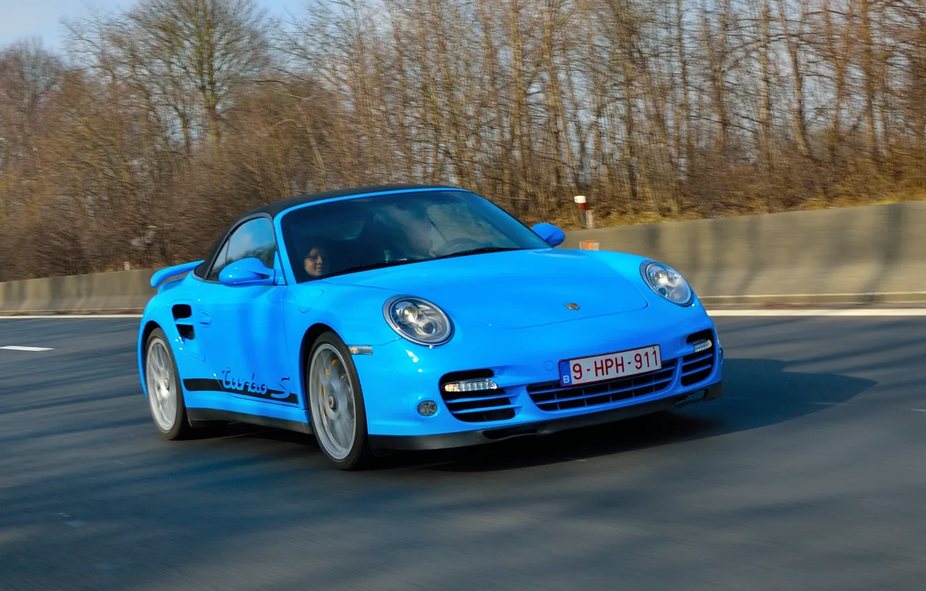 Фото обои дорога, автомобиль, спортивный, легковой, Porsche 911 Turbo S, турбо-спорткар