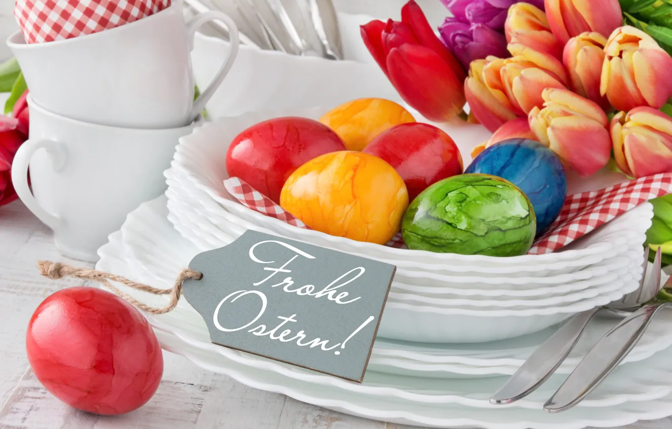 Фото обои цветы, яйца, весна, Пасха, flowers, spring, Easter, eggs