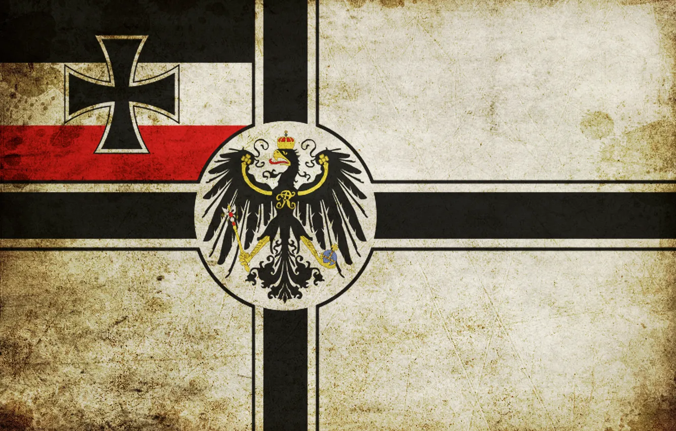 Фото обои орел, флаг, германия, имперский военно-морской флаг Германии периода 1871-1918