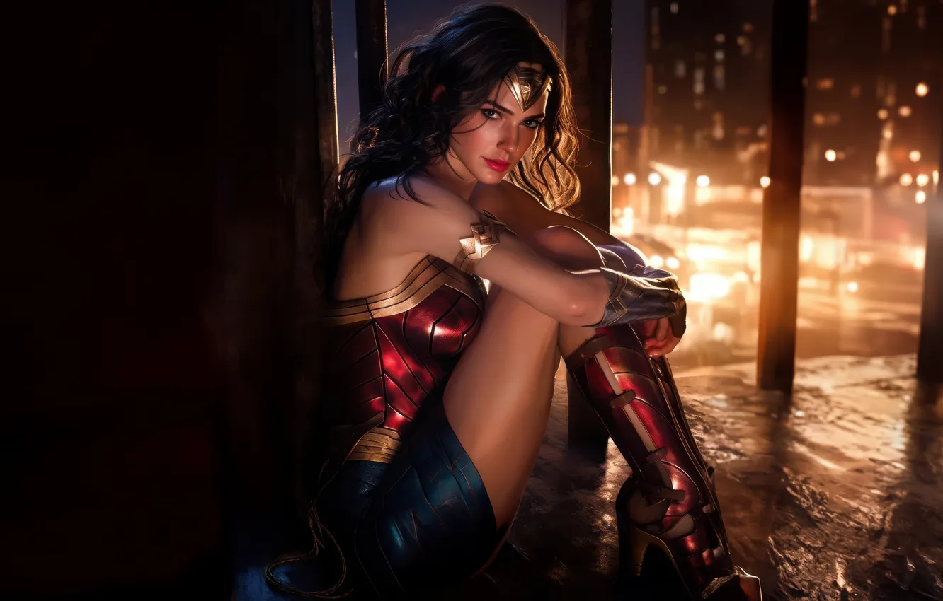 Фото обои defender, wonder woman, mighty