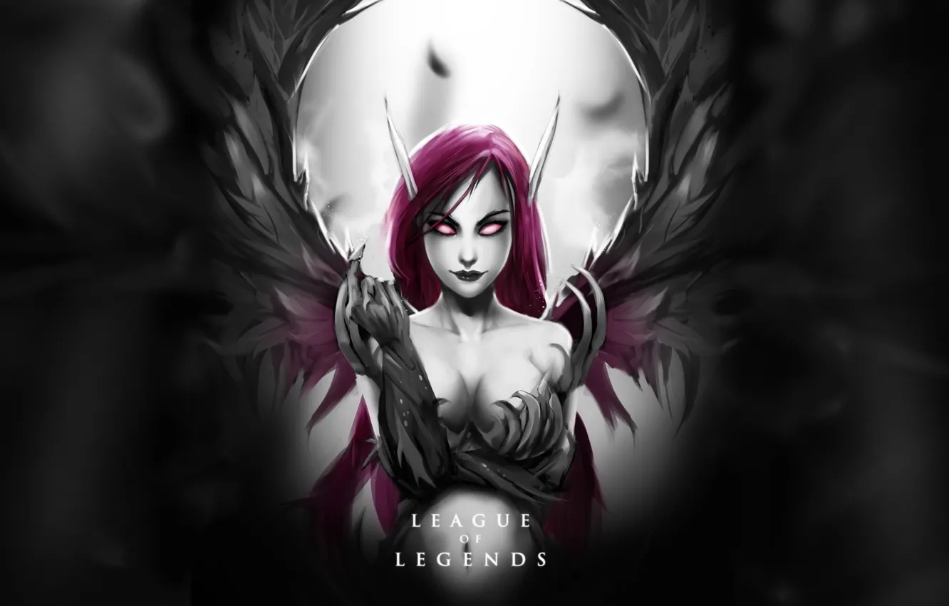 Фото обои demon, league of legends, female