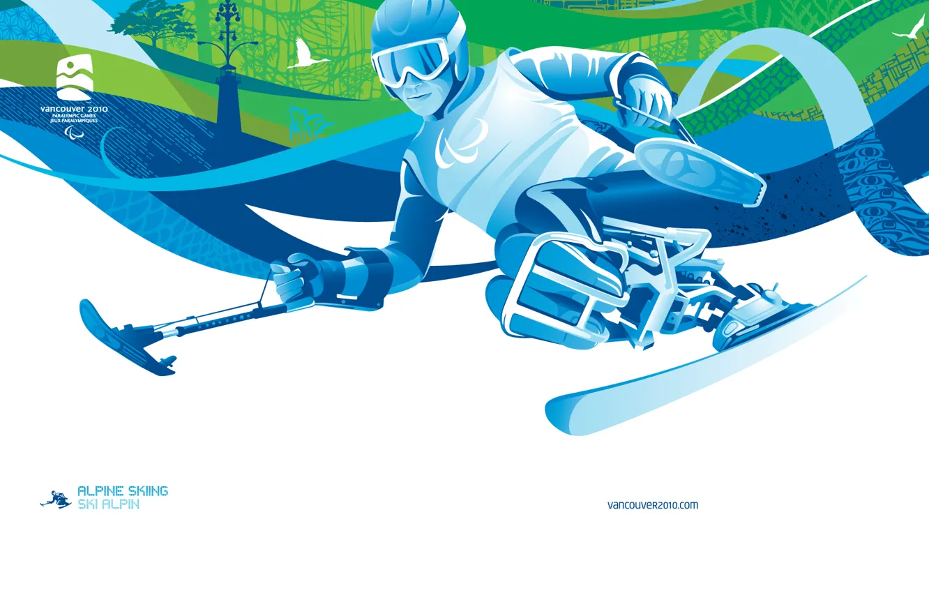 Фото обои ванкувер, олимпиада 2010, альпийские лыжи