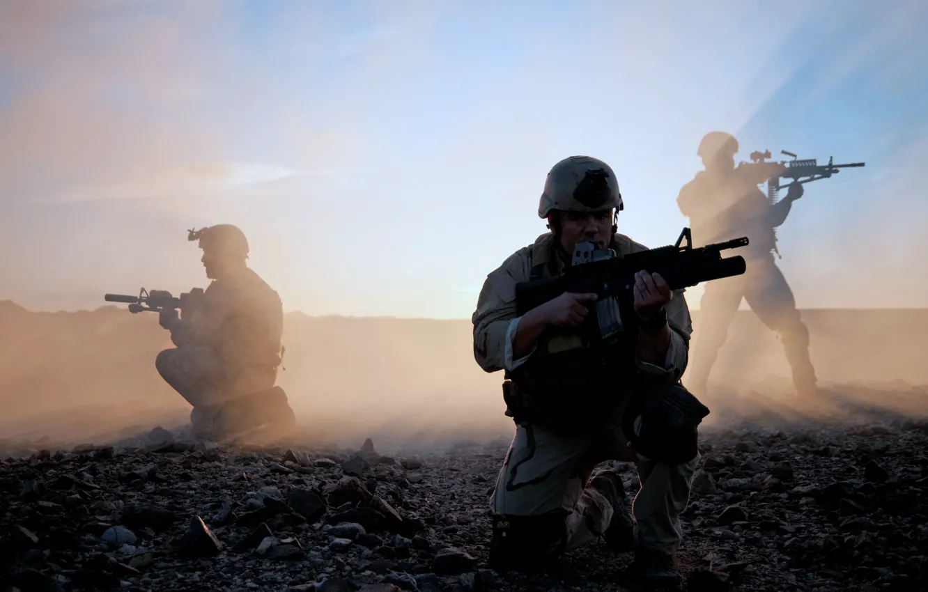 Фото обои пушки, солдаты, американская армия
